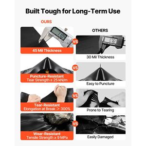 Telo in Gomma EPDM 15 x 20 piedi, 45 Mil, Facile da Tagliare, Durevole, Impermeabile, per Laghetti di Pesci e Koi - Product Image 5