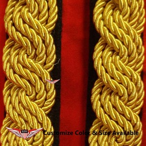 KEW Epaulettes Light Yellow <b>Braided</b> Black Back Customizable Shoulder Board Nylon Durable <b>Accessory</b> - Product Image 2