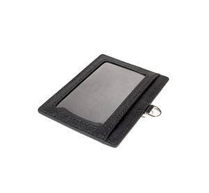 [Article Nouveau] Porte-cartes d'identité en cuir Saffiano véritable Castello avec fermeture ouverte et doublure en polyester, sangle en cuir, plusieurs couleurs - Product Image 5