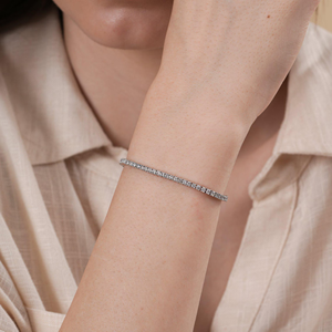 2 mm Lab Grown Diamond Tennis Bracelet Unisex IGI Certified 14K <b>Gold</b> Brilliant Cut 3 GRMS Elegant Wedding <b>Party</b> Jewelry Gift - Product Image 4