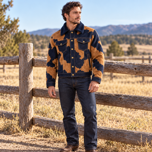Veste Western en Cuir de Vachette Caramel pour Homme, Col Pointu, Style Cowboy Ranch, Couleurs Personnalisées, Vente en Gros OEM, Hiver Premium - Product Image 5