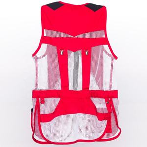 Gilet de chasse camouflage rouge et noir en maille imperméable unisexe sans manches respirant pour l'été en plein air - Product Image 2