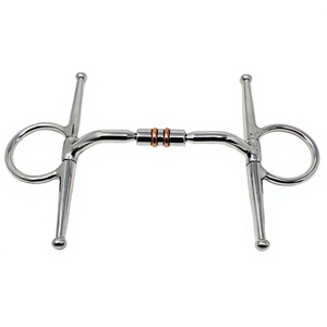Bocado de Acero Inoxidable para Caballo con Boquilla Azul y Anillas Plateadas, Equipo de Entrenamiento de Alta Calidad para Montar a Caballo - Product Image 2