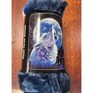 Coperta in flanella effetto seta con lupo che urla alla luna, 50x60 pollici - Product Image 4