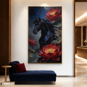 Peinture de chevaux au galop de qualité supérieure, décoration intérieure en soie, art décoratif, OEM personnalisé du Vietnam, marque HALO - Product Image 3