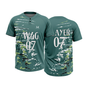 เสื้อเบสบอลซอฟต์บอลแบบกำหนดเอง 100% โพลีเอสเตอร์ พิมพ์ลายด้วยความร้อน ระบายอากาศได้ดี แห้งเร็ว แขนสั้น ยูนิเซ็กซ์ เสื้อเชิ้ตติดกระดุม 2 เม็ด - Product Image 6
