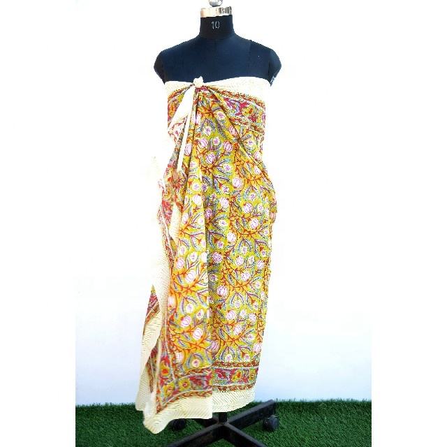 Batik Sarong Dress India 100% Indian Hand Block Print Beach