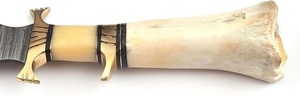 Handmade Custom Fixed Blade Bushcraft Bowie <b>Knife</b> with <b>Bone</b> and Brass Cross Guard <b>Handle</b> Hunting <b>Knives</b> Wholesale A&M ENTERPRISE - Product Image 4