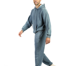 Latest Design Men Embroidered Breathable Winter Streetwear Tracksuit Jogging Suits 100% Cotton Sweatpants Hoodie <b>Set</b> Regular Fit - Product Image 1