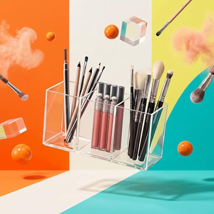 Porte-stylos et crayons en acrylique de style moderne, très vendu, pour le rangement des pinceaux, stylos et gloss à lèvres. - Product Image 1