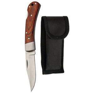High-Quality 110 Outdoor Folding Hunting <b>Pocket</b> Knife Solid Wood Handle High Carbon Steel Blade Camping Knife OEM - Product Image 4