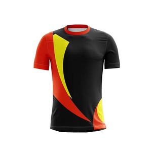 เสื้อยืดแขนสั้นคอกลมทรงสลิมฟิตสำหรับผู้ชาย ผ้าคอตตอนผสมสแปนเด็กซ์ พิมพ์ลายโลโก้ด้านหน้าด้วยเทคนิค Sublimation แห้งเร็ว ผ้าถัก - Product Image 1