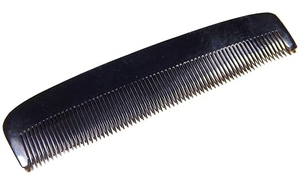 Peigne à dents larges en corne de buffle noir moderne, écologique, fait main, pour homme, soin des cheveux et de la barbe, logo personnalisé, poli, cadeau d'affaires - Product Image 3