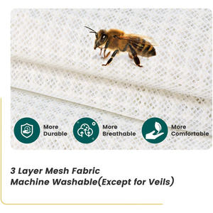 Professional Full Body Beekeeping <b>Suit</b> 3-Layer Mesh Ventilated with Fencing Veil Gloves 8 Pockets Double Zipper Wholesale - Product Image 4