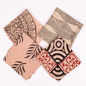 Craftjaipur Handmade Cotton Collection Bandanas for Adults Block Printed Eco Friendly Handkerchief <b>Square</b> <b>Scarf</b> Accessories - Product Image 6
