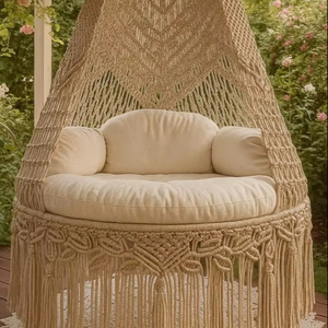Boho <b>Macrame</b> Swing Chair, 42” Hanging Hammock Seat, Handmade Indoor Swing,Housewarming Gift, Cozy Lounge Chair, Bohemian Decor - Product Image 1