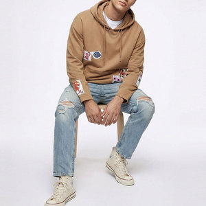 Sweat-shirts à capuche pour hommes en molleton de coton de qualité supérieure avec poches kangourou, doublure tricotée, 100% coton biologique, logo personnalisé - Product Image 3