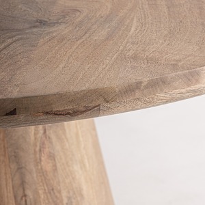 Table à manger ronde rustique haut de gamme en teck massif pour usage résidentiel et hôtelier de luxe - Product Image 2