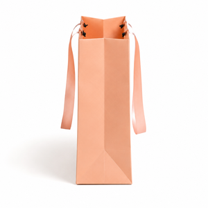 Bolsas de Compras de Papel de Lujo Color Durazno con Logotipo Personalizado y Asas de Listón, Bolsas de Regalo al por Mayor para Boutique, Cosméticos y Comercio Minorista - Product Image 2