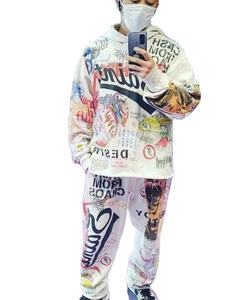 Autumn Men's 100% Cotton Hoodie <b>Tops</b> Outerwear Streetwear Flame Inferno <b>Skull</b> Printed Hip Hop Rock Style Embroidered Hooded - Product Image 4