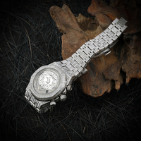 Montre Hip-Hop Haut de Gamme en Acier Inoxydable avec Moissanite, Style Diamant Brillant, Bijou pour le Marché des Accessoires de Luxe, En Vente