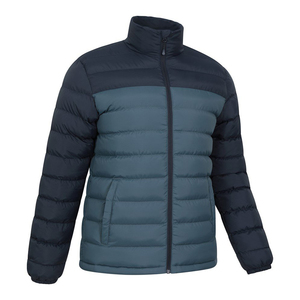 Veste matelassée personnalisée OEM pour homme en 100 % nylon, duvet de canard, bicolore, doudoune d'hiver chaude avec fermeture éclair - Product Image 4