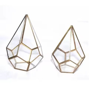 Vintage Metal Terrarium Glass Planter Elegant Geometric Indoor Plant <b>Display</b> <b>Case</b> Home Decor - Product Image 6