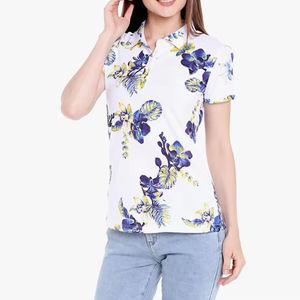 Chemises décontractées pour femmes en polyester/coton imprimées de marque propre, respirantes, confortables, de haute qualité, style golf, vente en gros - Product Image 2