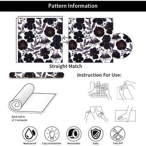 Carta da Parati Vintage Bianca e Nera Facile da Applicare con Fiori Gotici e Piante a Forma di Fungo - Product Image 3