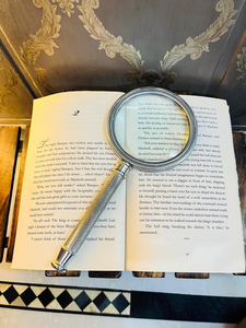 Loupe de lecture vintage en métal artisanal avec poignée torsadée, loupe de poche chromée antique, loupe de bureau classique - Product Image 5