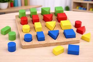 Rompecabezas de formas para niños para el aprendizaje temprano y el desarrollo de habilidades, juguete de clasificación de formas de madera para niños, experiencia de aprendizaje interactiva - Product Image 6