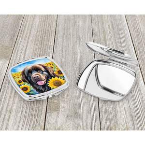 Newfoundland Sunflowers <b>Compact</b> Travel Makeup <b>Mirror</b> Folding Handheld Pocket Decorative <b>Mirror</b> for Women and Girls Gift - Product Image 3