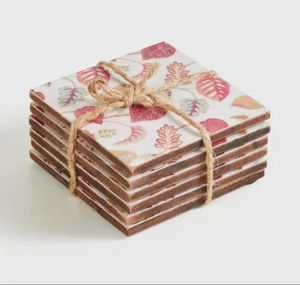 Sous-verres rectangulaires en bois style campagnard écologiques 4x4 avec résine époxy pour tasses à thé et mugs, en gros, sous-plats ArtisanVibe en stock - Product Image 5