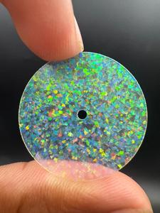 Esfera de Reloj de Ópalo Creado en Laboratorio de 28.50mm, Multicolor Fuego, Agujero Central de 2mm, Esfera Personalizada Hecha a Mano con Gemas y Piedras - Product Image 2