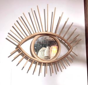 Elegant Vintage Art Deco <b>Wall</b> <b>Mirror</b> High Rattan Decorative Frame with <b>Hanging</b> Feature Exclusive Design for Home Decor - Product Image 6