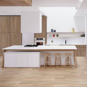 Gabinetes de Cocina Modernos Blancos Personalizados JY Project, Estructura de MDF, Juego Completo con Fregadero, Herrajes y Cajones Deslizantes Duraderos - Product Image 3