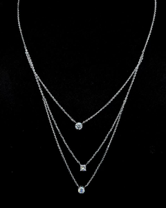 Cadena de Diamantes Cultivados en Laboratorio con Corte Princesa Redondo en Oro Blanco de 9K para Mujer, Oferta de Fábrica, Cadena de Diamantes Elegante y Minimalista - Product Image 1
