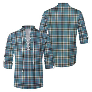 Chemise Ghillie écossaise haut de gamme pour homme, motif tartan Anderson, style Jacobite, à lacets, faite sur mesure - Product Image 1