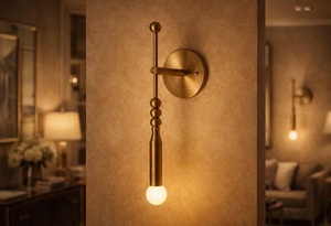 Modern Brass Art Deco Wall <b>Sconce</b> Geometric Design 100% Handmade Indoor <b>Lighting</b> Fixture for Home Office Home Decor - Product Image 2