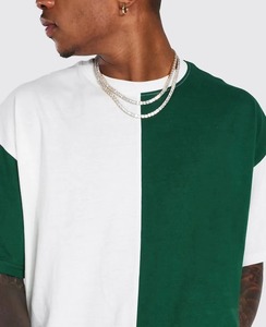 Custom Men Two Tone T Shirt 100% Cotton Embroidered <b>Logo</b> Graphic Streetwear Eco Friendly Thick Breathable Tee - Product Image 3