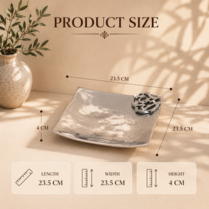 Bol de service carré en aluminium de qualité supérieure avec accent de calligraphie islamique pour une présentation élégante de la table pendant le Ramadan et l'Aïd - Product Image 2