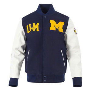 Chaqueta Varsity Clásica de Chenille para Hombre, Estilo Letterman Premium, Retro, Deportiva, Mezcla de Lana, Cierre de Botones, Ropa Casual de Calle - Product Image 1