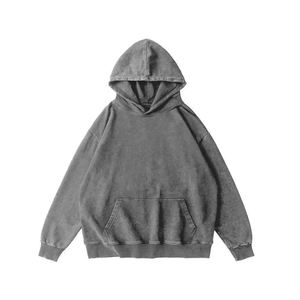 Sweat-shirt à capuche rose surdimensionné unisexe, décontracté, en coton French Terry, avec poche, longueur standard, pour l'automne - Product Image 4