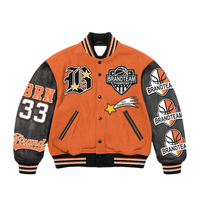 Veste universitaire personnalisée en laine et cuir avec broderie et patchwork, veste de basket-ball personnalisée de qualité supérieure