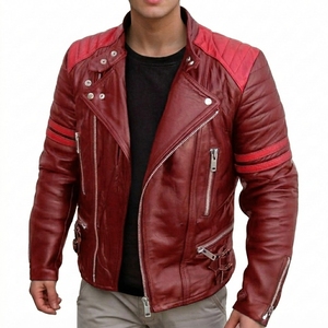 Chaqueta de Cuero de Lujo para Hombre, Estilo Motero, Casual, para Motociclismo - Product Image 1
