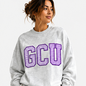 GCU Letter Print Crew Neck Sweatshirt <b>Women</b> Oversized <b>White</b> Cotton Autumn Wear Regular Fit Front Logo Design - Product Image 4