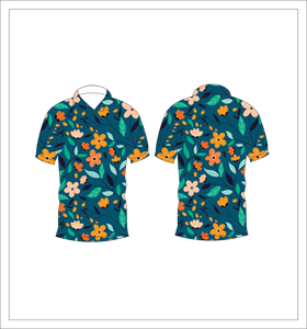 เสื้อโปโลผู้ชายพิมพ์ลายดอกไม้สีน้ำเงินเข้มแขนสั้นลำลองแฟชั่นฤดูร้อนเสื้อโปโลกอล์ฟ - Product Image 3