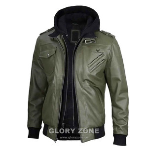 Glory Zone Custom Mens Vintage Distressed Leather Motorcycle Jacket Heavyweight Biker Bomber <b>Winter</b> <b>Coat</b> 50 - Product Image 3