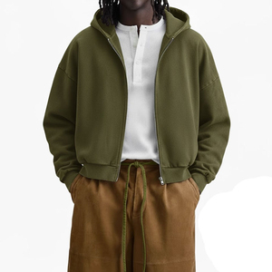 Sweat-shirt à capuche zippé pour homme, coupe ample, manches longues, tricoté, style streetwear décontracté - Product Image 5