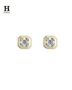 Pendientes de Lujo con Incrustaciones de Diamantes Corte Asscher, Modernos Pendientes Cuadrados de Diamantes en Oro de 14K, Joyería Elegante y Minimalista para Hombres y Mujeres - Product Image 3